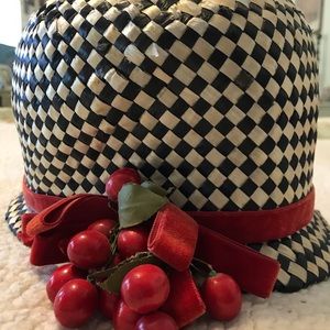 Vintage Mr. John black/white Cherry Hat